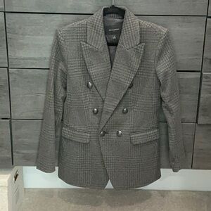 Banana Republic Wool-Blend Plaid Blazer